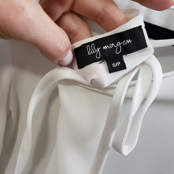 Lilly Morgan * Chiffon Ruffle Sleeve Blouse * Sz S - Picture 7 of 10